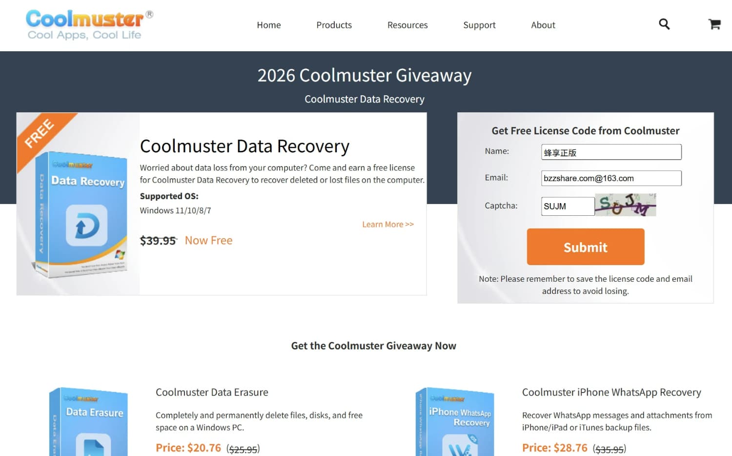 Coolmuster Data Recovery 限时免费活动